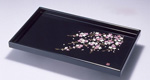 木製 長手盆 しだれ桜