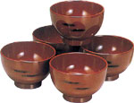 根来塗 汁椀 5客木箱入 (木製)